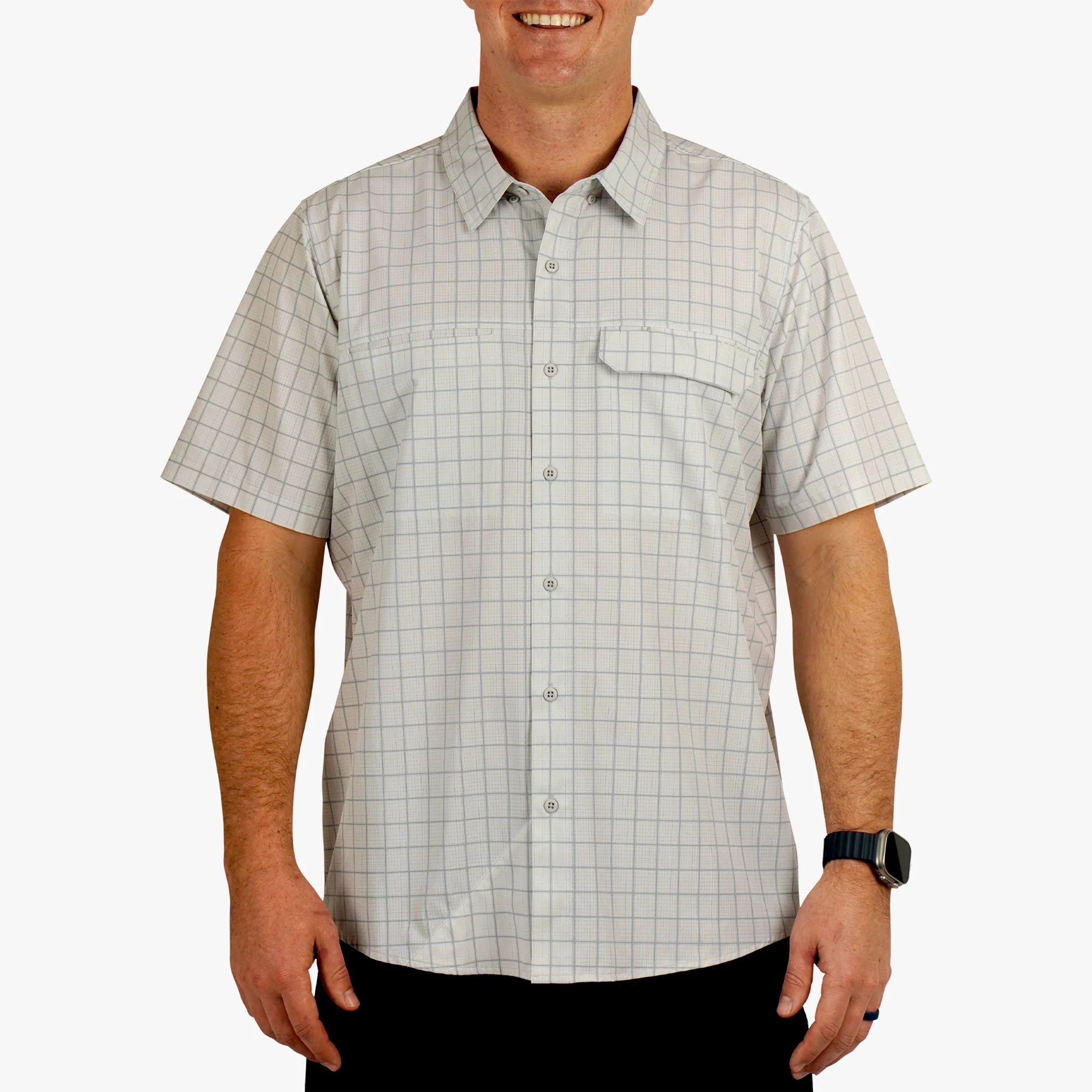 Air-O Mesh Printed SS Button Down Shirt - Image 9