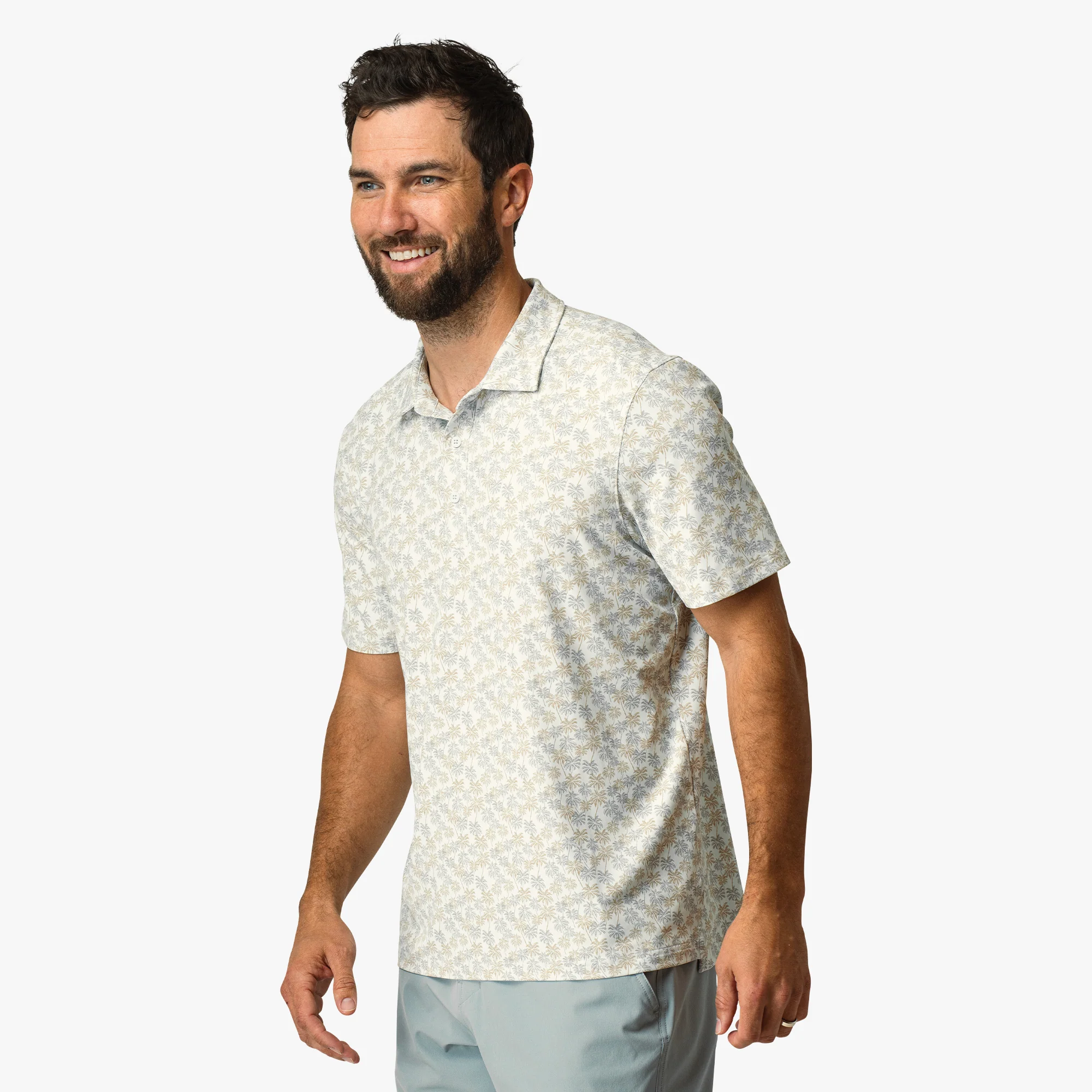 Boatbar Printed Performance Polo Shirt | Aqua Glass - Image 3