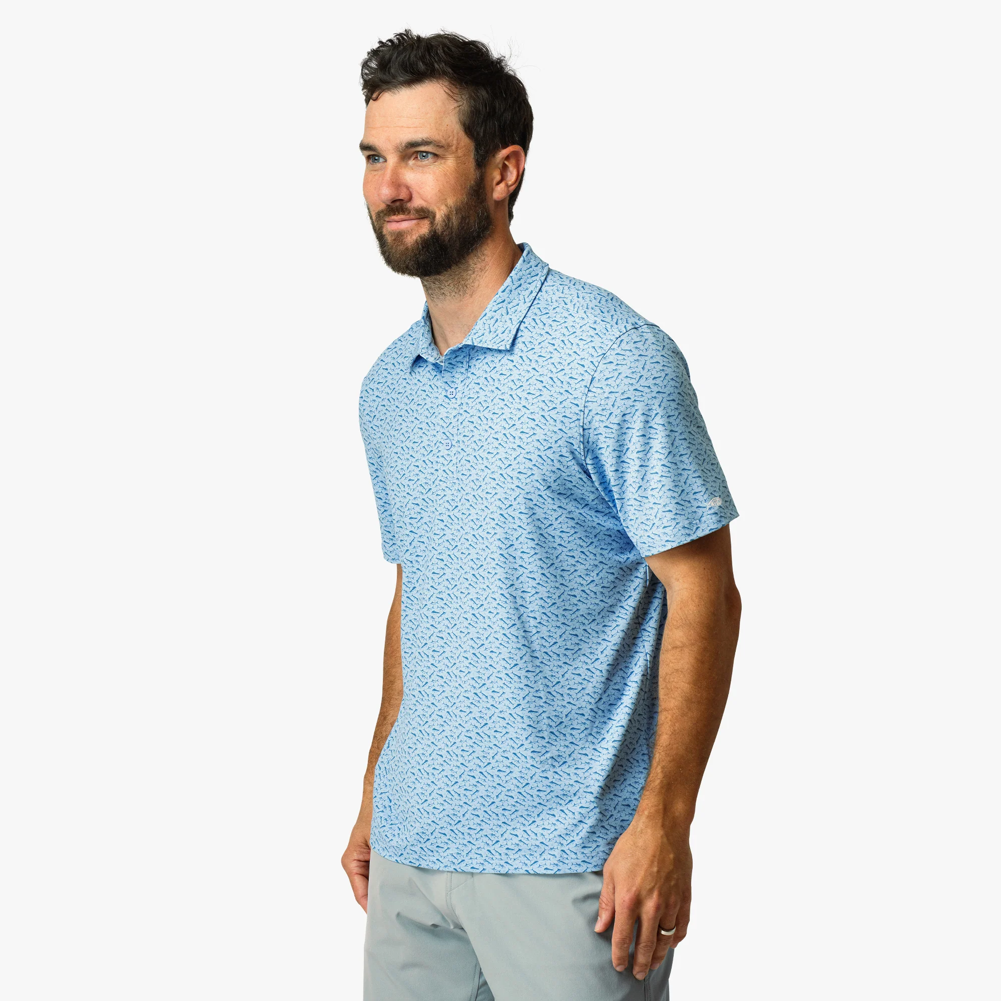 Boatbar Printed Performance Polo Shirt | Dusk - Image 3