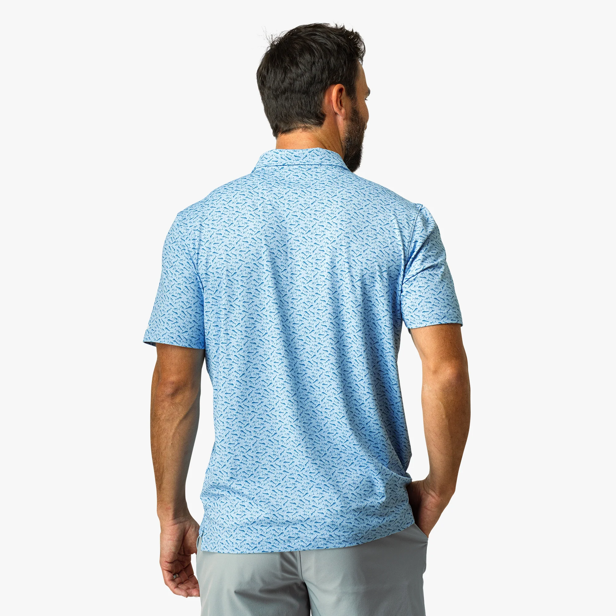 Boatbar Printed Performance Polo Shirt | Dusk - Image 4
