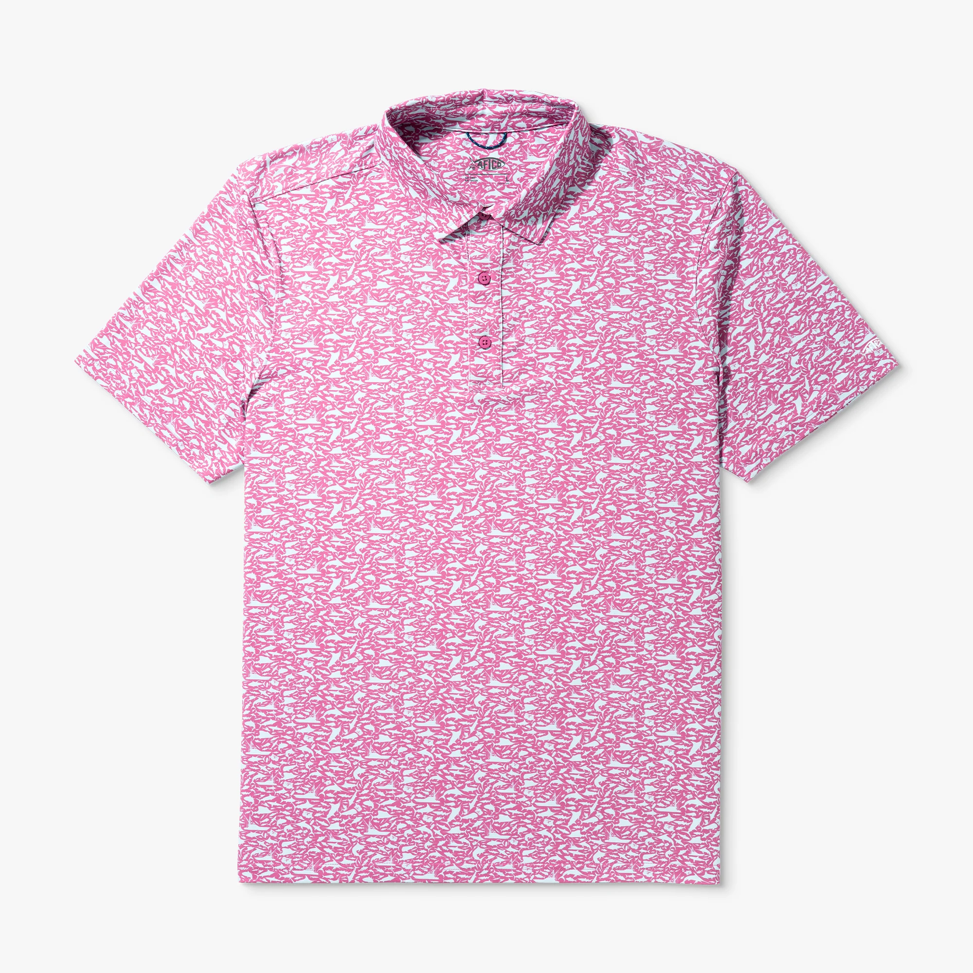 Boatbar Printed Performance Polo Shirt | Wild Rose