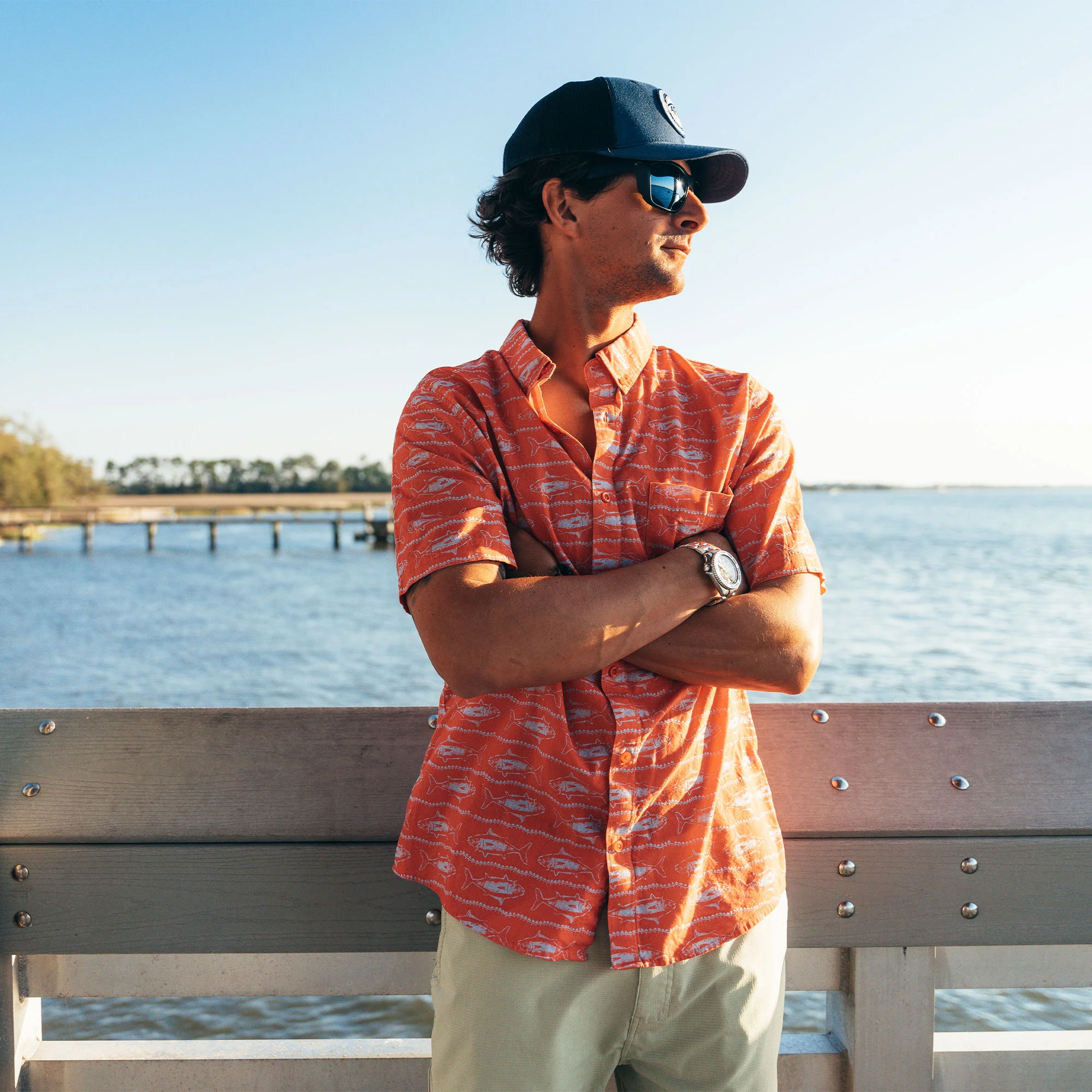 Boatbar SS Button Down Shirt | Soft Coral - Image 3