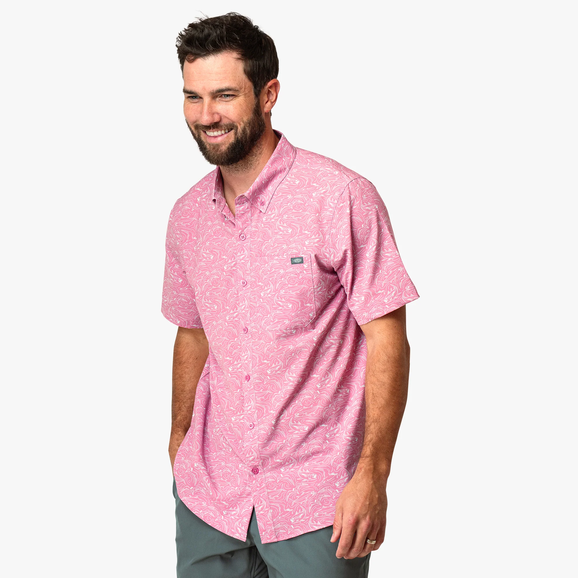 Boatbar SS Button Down Shirt | Wild Rose - Image 3