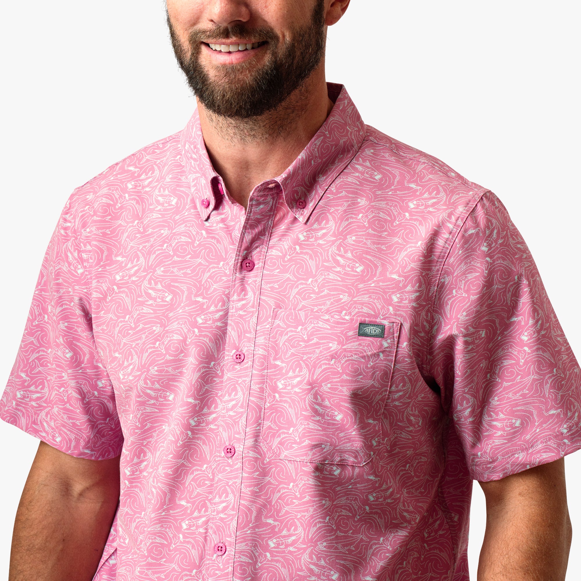 Boatbar SS Button Down Shirt | Wild Rose - Image 6
