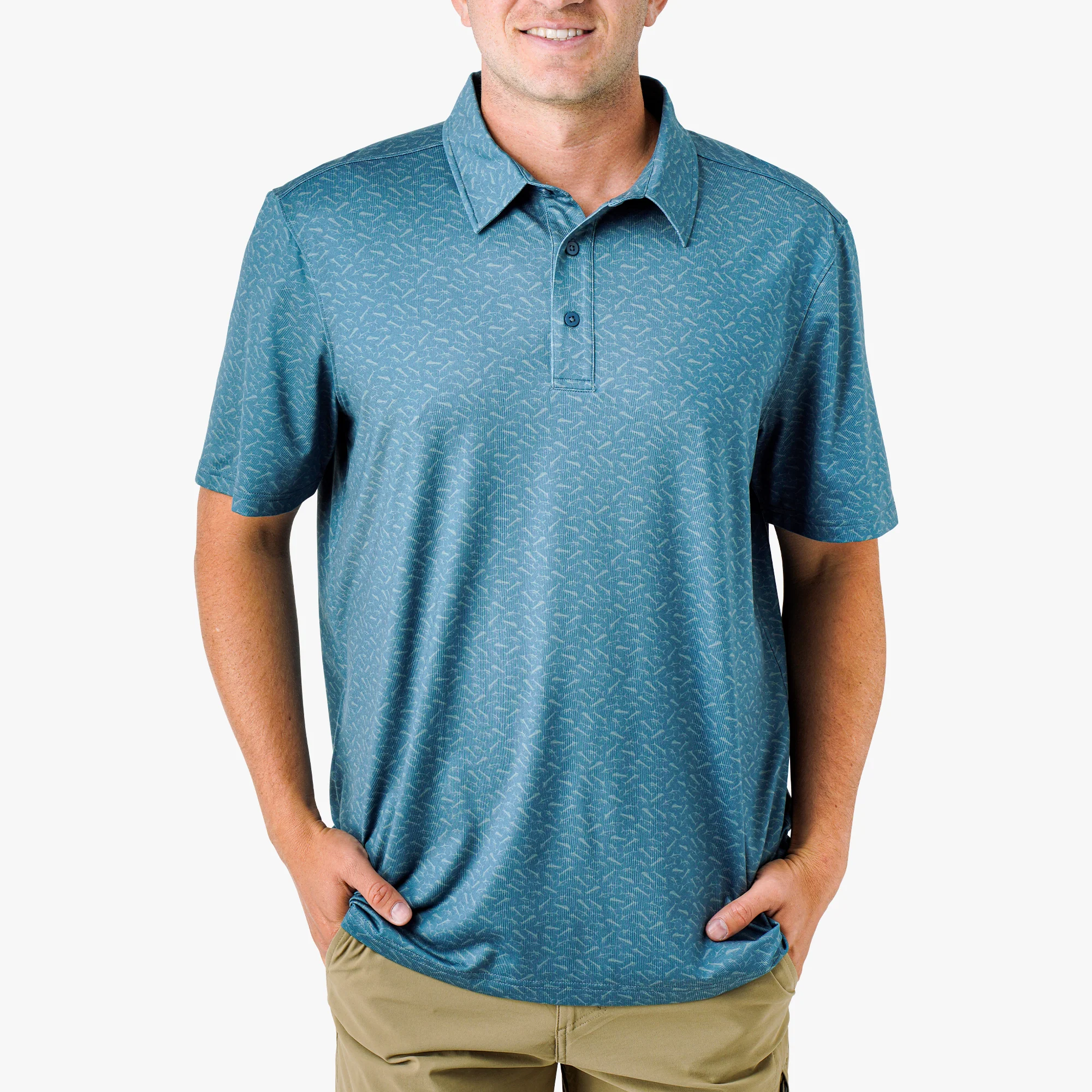 Cypress Printed Performance Polo Shirt - Image 4
