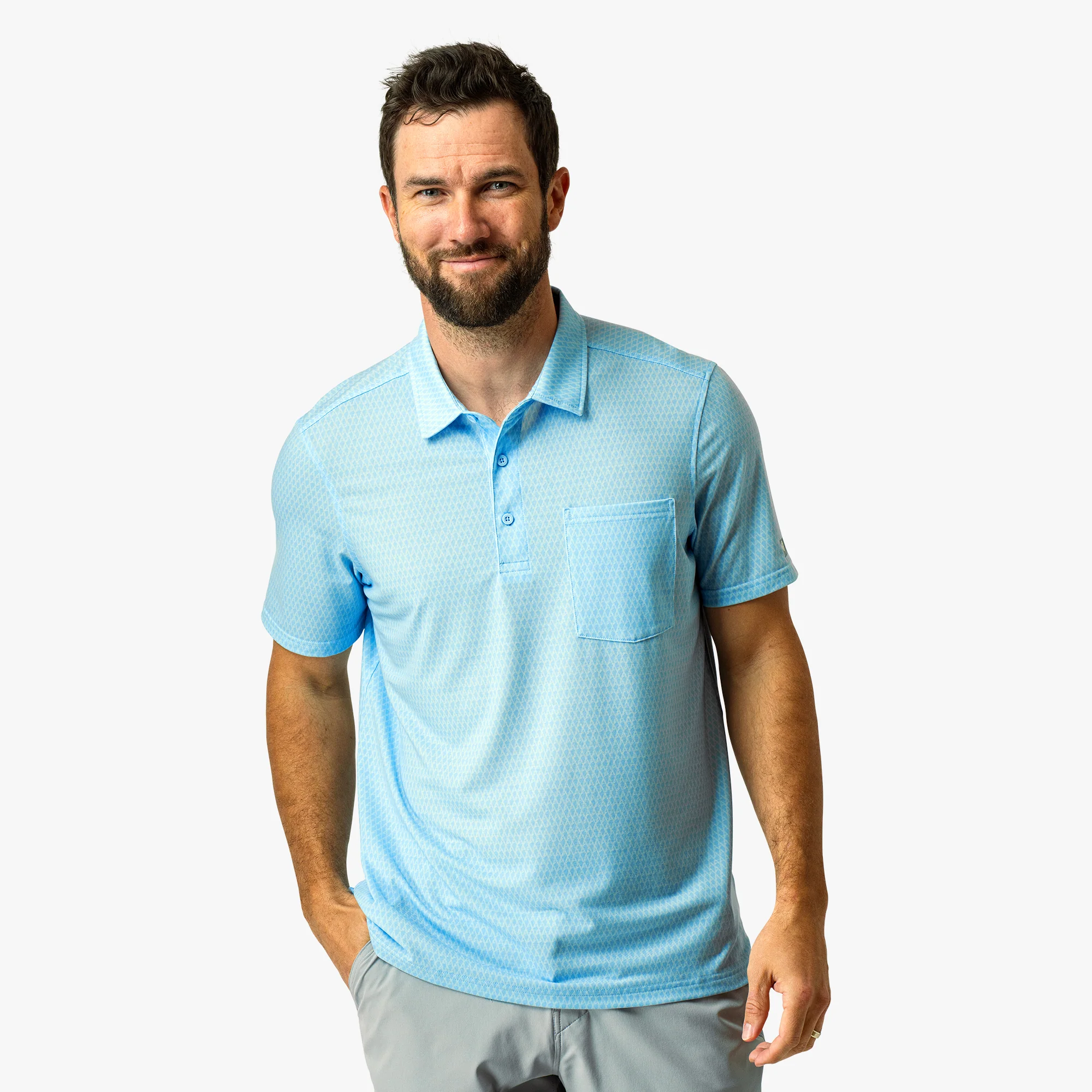 Qualifier Printed Performance Polo Shirt | Fathom - Image 2