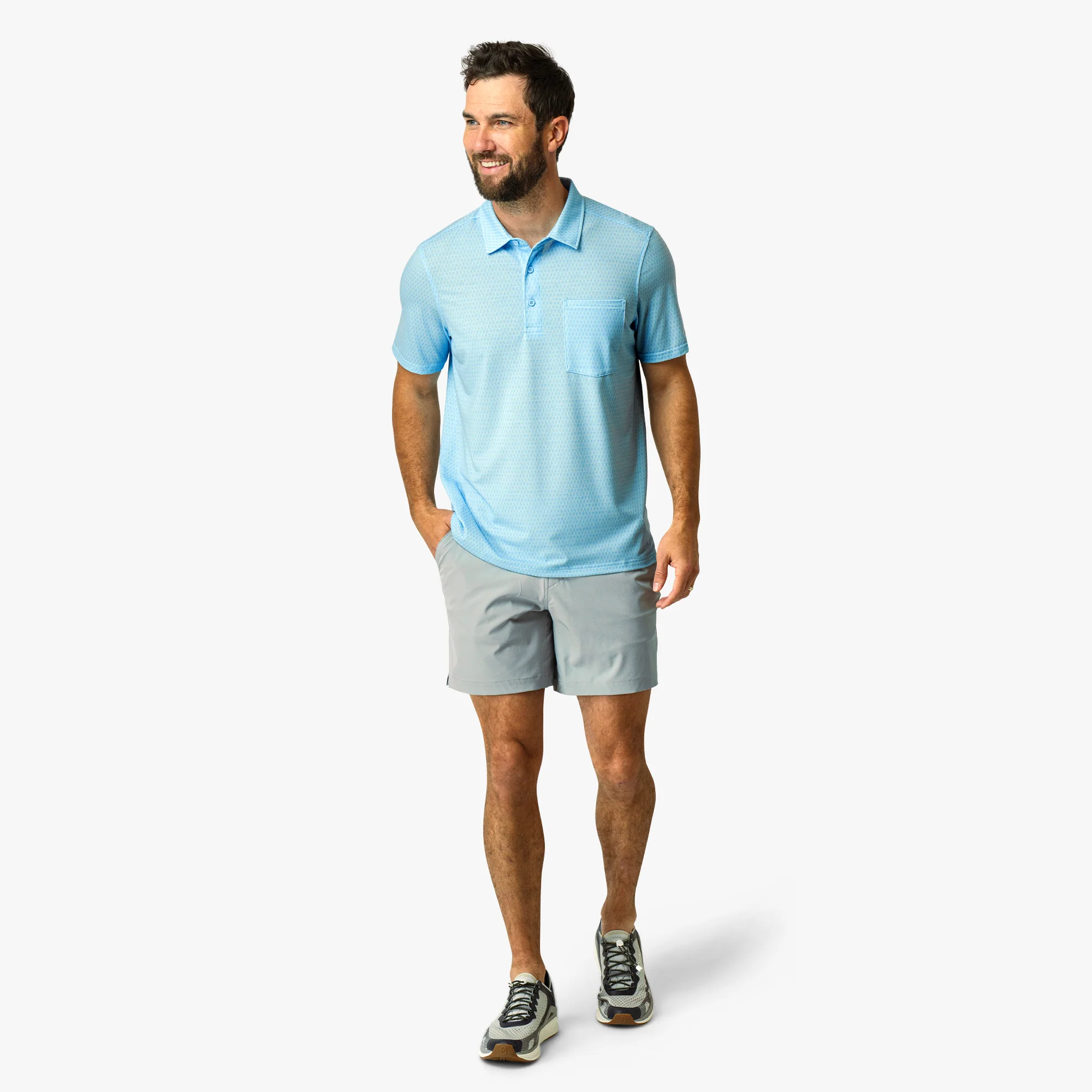 Qualifier Printed Performance Polo Shirt | Fathom - Image 5