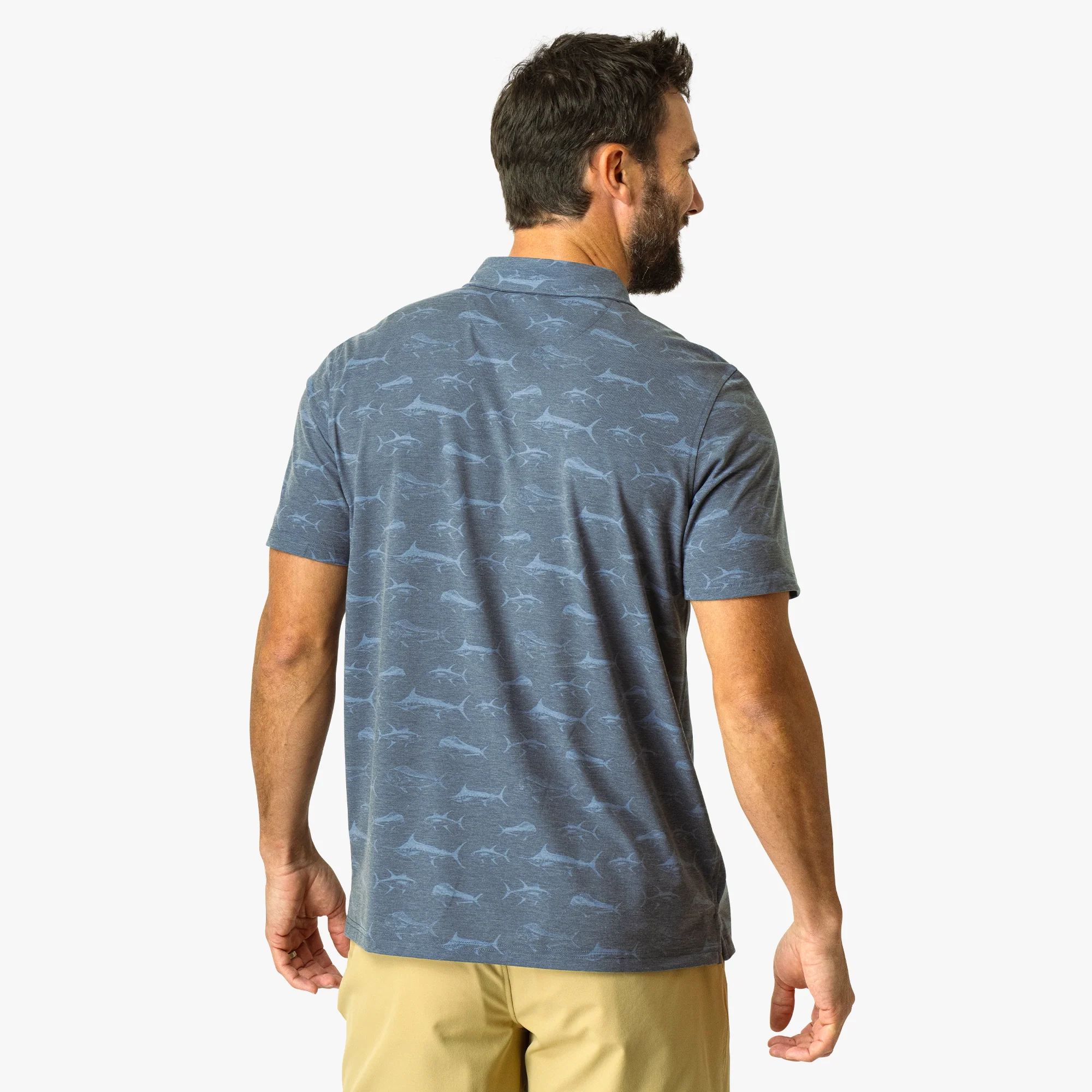 Qualifier Printed Performance Polo Shirt | Ink - Image 4