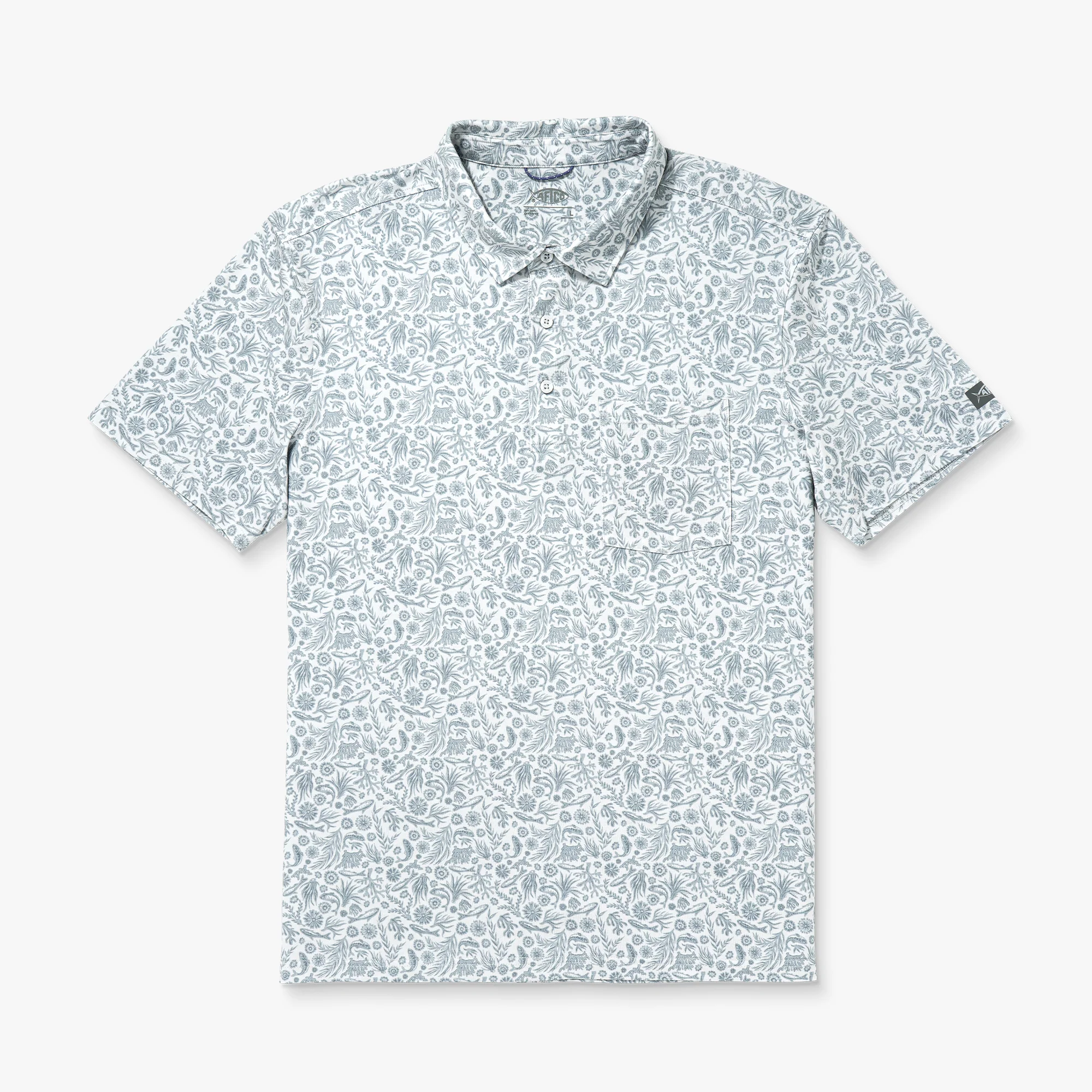 Qualifier Printed Performance Polo Shirt | Oyster Gray
