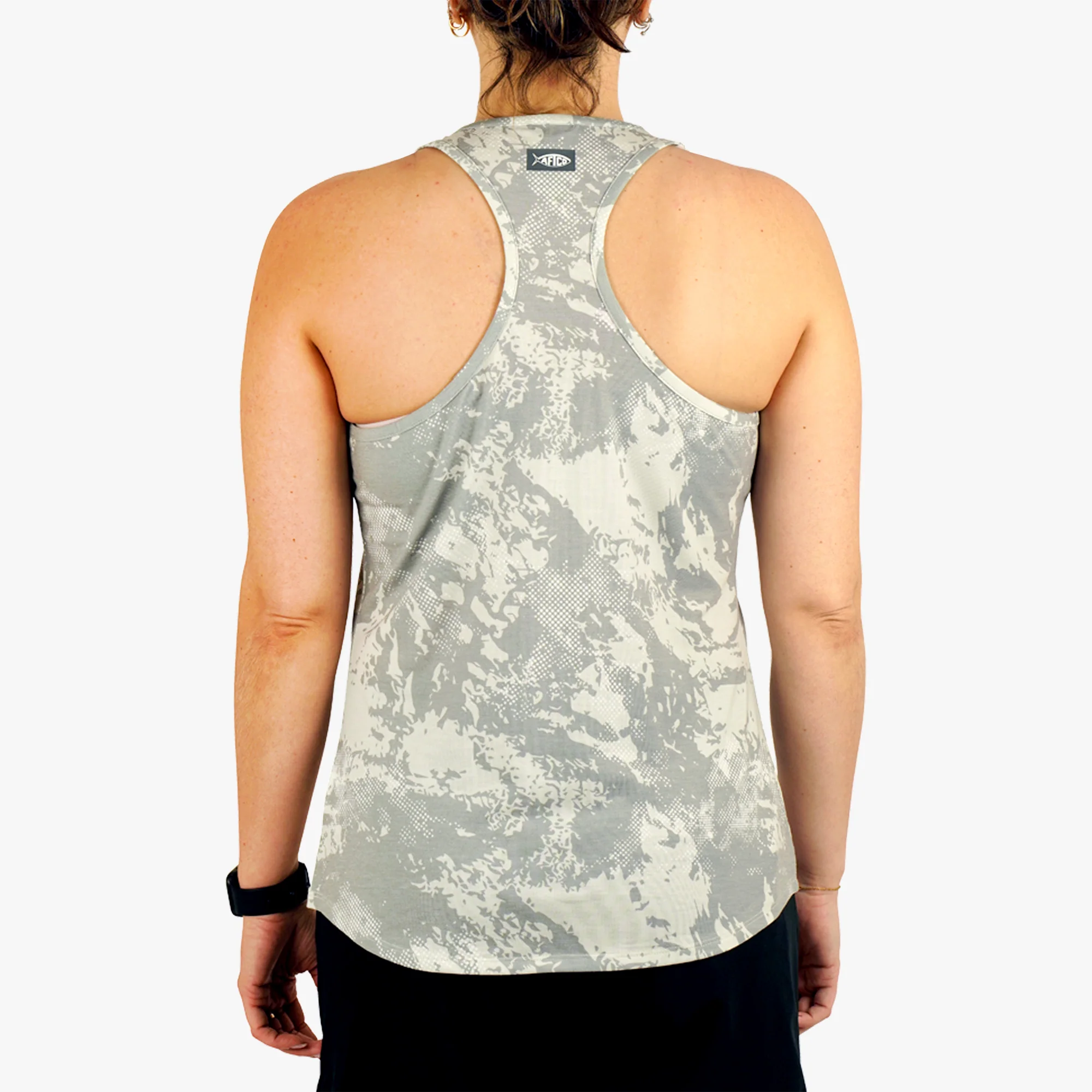 Women's Ocean Bound Printed Performance Tank | Silver Storm Camo - Image 4
