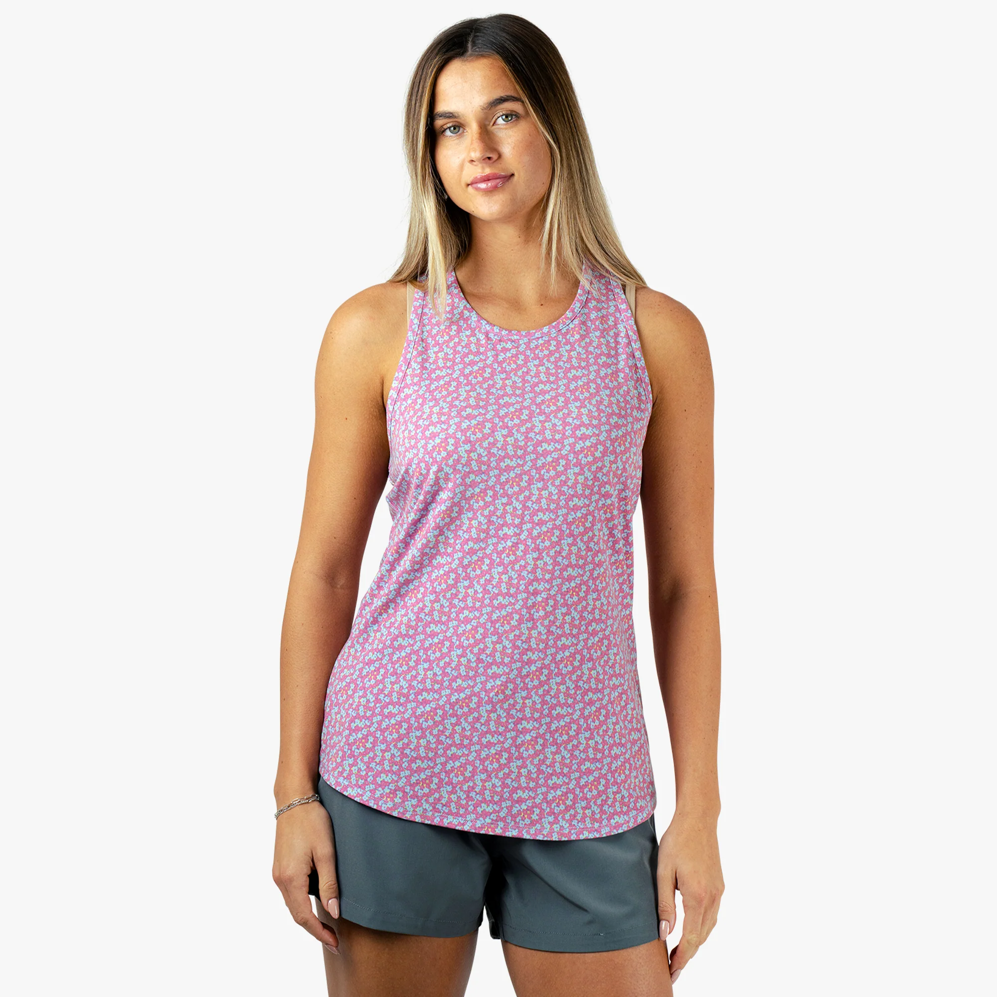 Women's Ocean Bound Printed Performance Tank | Pink - Image 4