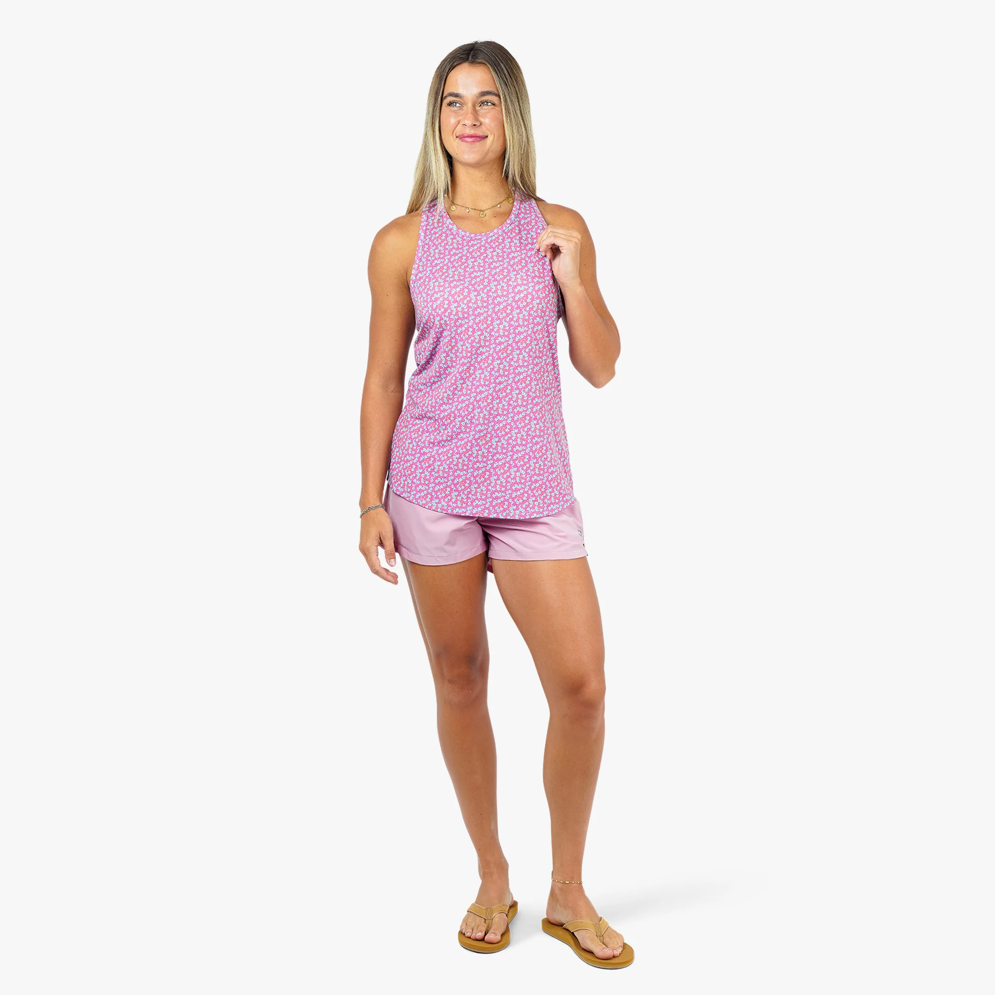 Women's Ocean Bound Printed Performance Tank | Pink - Image 6